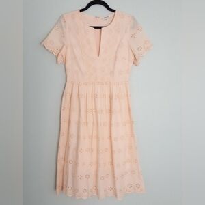 Madewell Pink Scalloped Eyelet Dress